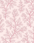 Delicate Floral Branch Outline Design Rug