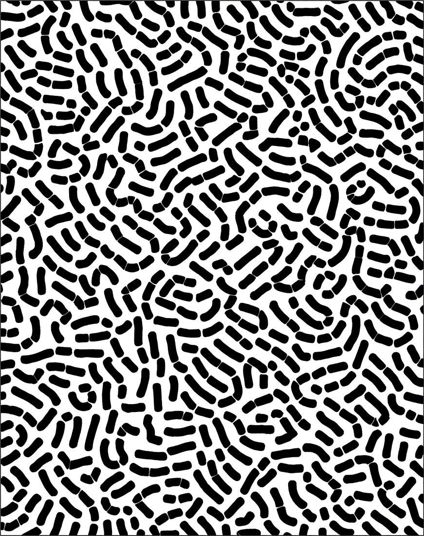 Organic Abstract Black White Pattern Rug