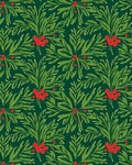 Emerald Green Scarlet Berry Foliage Rug