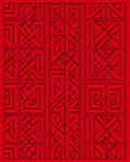 Bold Red Geometric Maze Rug