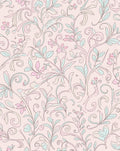 Blush Pink Floral Vine Pattern Rug