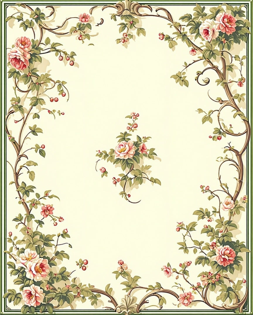 Elegant Floral Vine Pattern Rug
