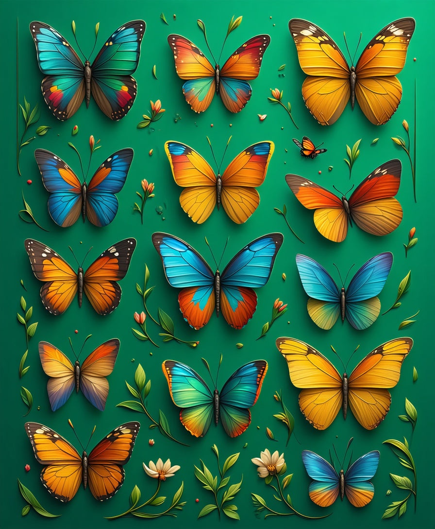 Vibrant Butterfly Nature Pattern Rug