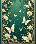 Enchanted Garden Butterfly Floral Design Rug