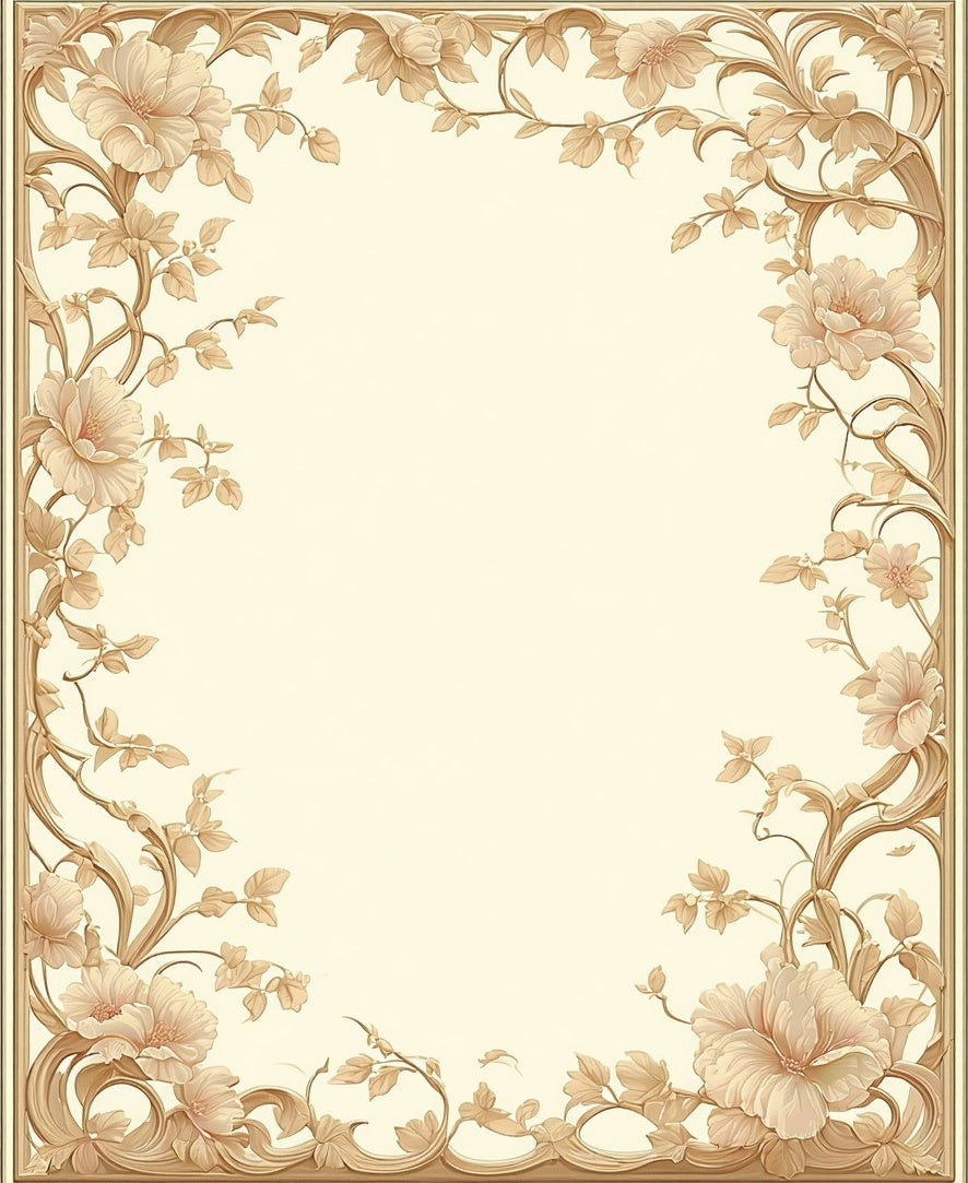 Floral Vine Scroll Pattern Rug