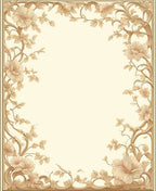 Floral Vine Scroll Pattern Rug