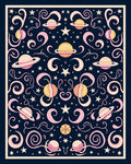 Cosmic Pink and Gold Celestial Swirls Rug