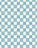 Blue Interlocking Geometric Floral Design Rug