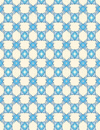 Blue Interlocking Geometric Floral Design Rug