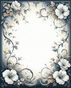 Serene Floral Border Design Rug