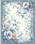 Pastel Floral Vine Accent Rug