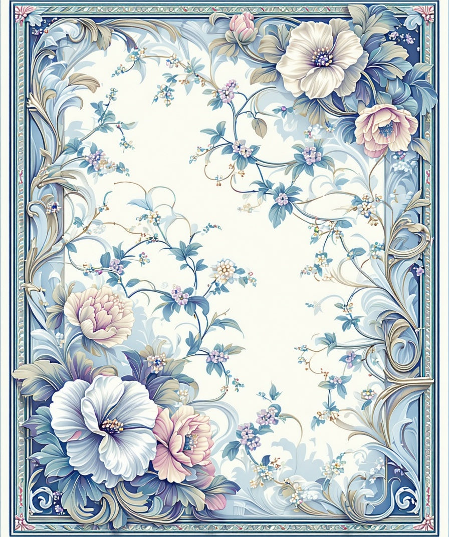 Pastel Floral Vine Accent Rug
