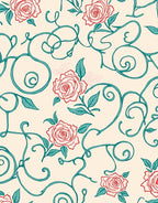 Vintage Rose Vine Floral Pattern Rug