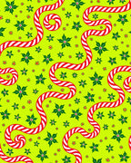 Lime Green Candy Cane Poinsettia Swirl Rug