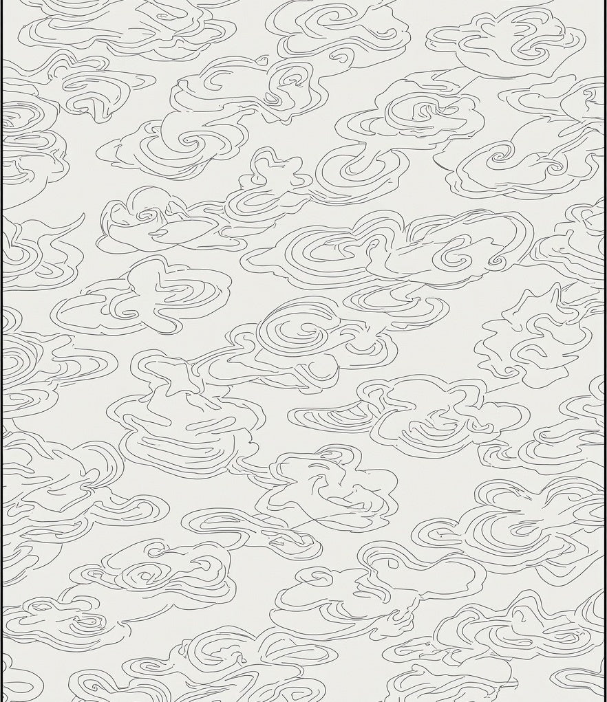 Abstract Outline Cloud Pattern Rug