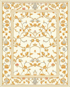 Elegant Floral Scrollwork Motif Rug