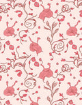 Pink Floral Vines Pattern Rug