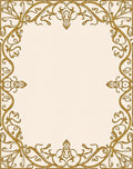 Elegant Gold Floral Border Design Rug