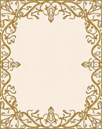 Elegant Gold Floral Border Design Rug