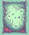 Enchanting Garden Butterfly Floral Pattern Rug