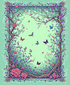 Enchanting Garden Butterfly Floral Pattern Rug