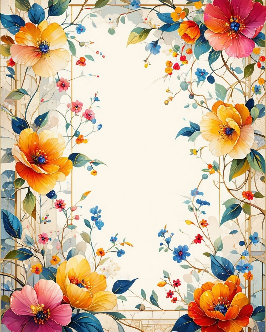 Vibrant Floral Arrangement Design Rug