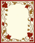 Autumn Leaf Vine Floral Border Rug