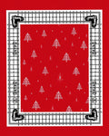 Crimson White Christmas Tree Border Rug