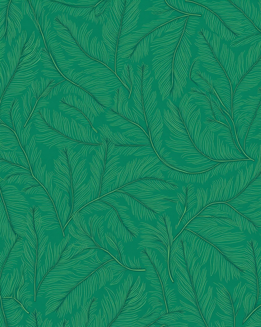 Emerald Feather Pattern Rug
