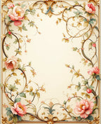 Elegant Floral Vine Scrollwork Rug