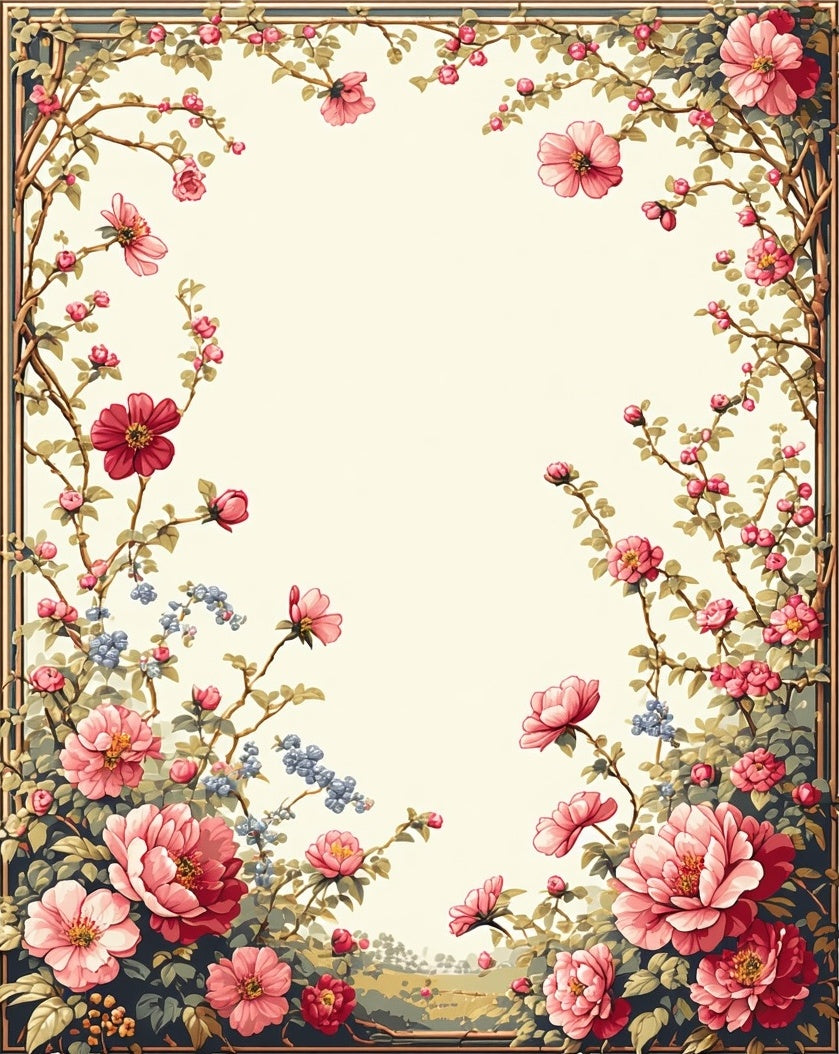 Elegant Floral Garden Pattern Rug