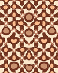 Brown Cream Contemporary Geometric Pattern Rug