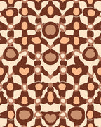 Brown Cream Contemporary Geometric Pattern Rug