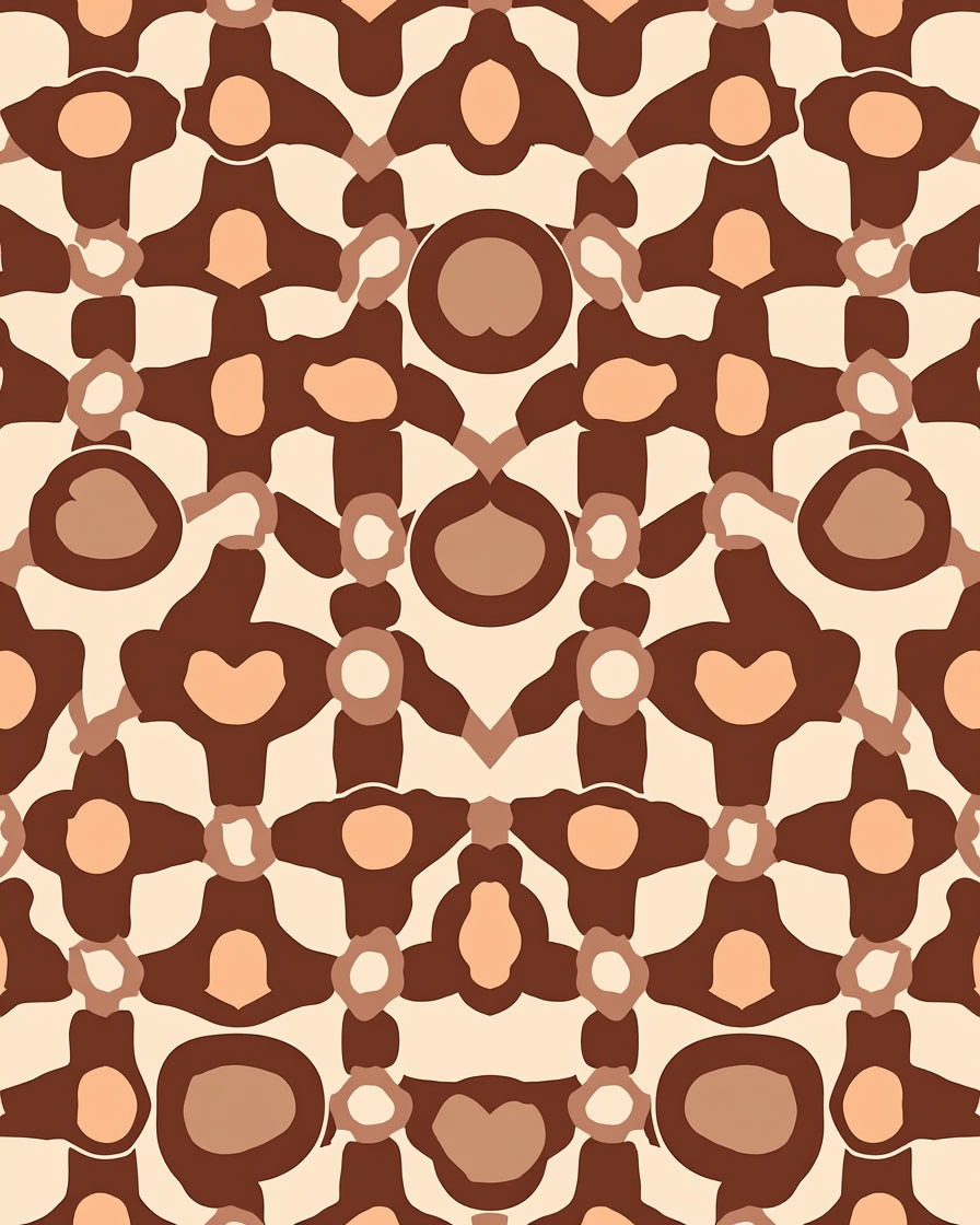 Brown Cream Contemporary Geometric Pattern Rug