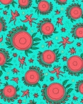 Coral Floral Abstract Creatures Rug