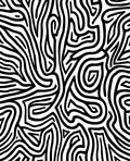Bold Black White Wavy Pattern Rug