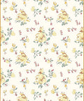 Delicate Yellow Floral Whimsical Pattern Rug