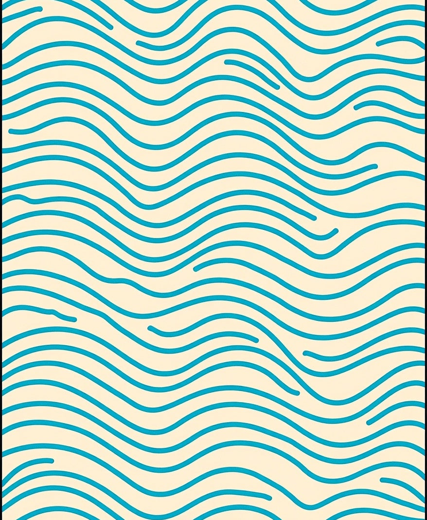 Aqua Waves Organic Pattern Rug