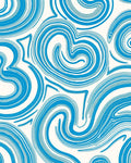 Flowing Blue Swirl Pattern Rug