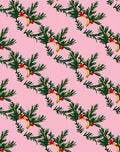 Pink Pine Sprig and Berry Garland Rug