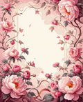 Floral Vines Pink Peonies Design Rug