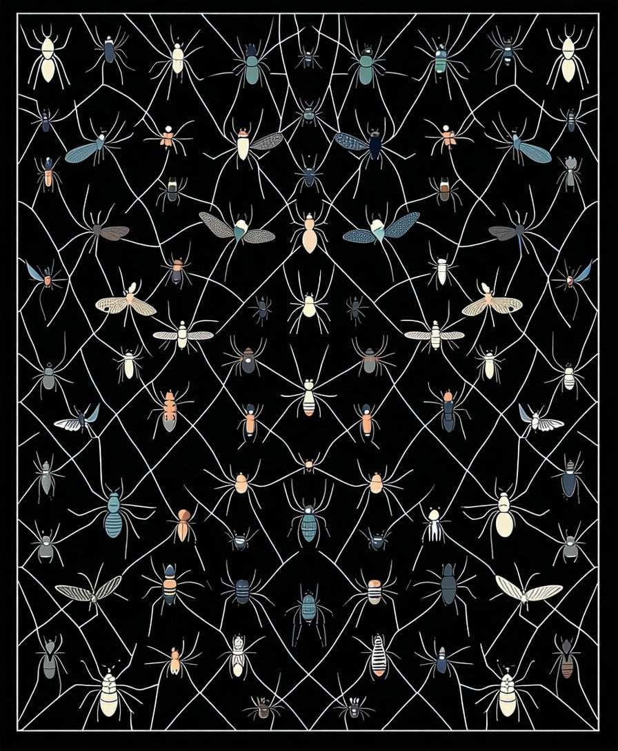 Webbed Insect And Spider Collection Rug