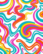 Groovy Swirling Abstract Waves Rug