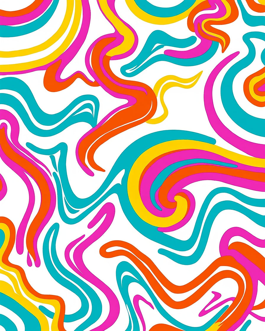 Groovy Swirling Abstract Waves Rug
