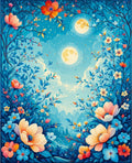 Enchanting Floral Night Sky Pattern Rug