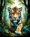 Vibrant Jungle Tiger Portrait Rug