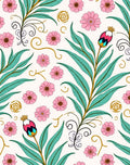 Ornate Floral Vine Pattern Rug