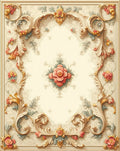 Cream Floral Scrolls Accents Rug