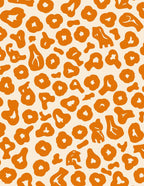 Orange Abstract Animal Print Pattern Rug