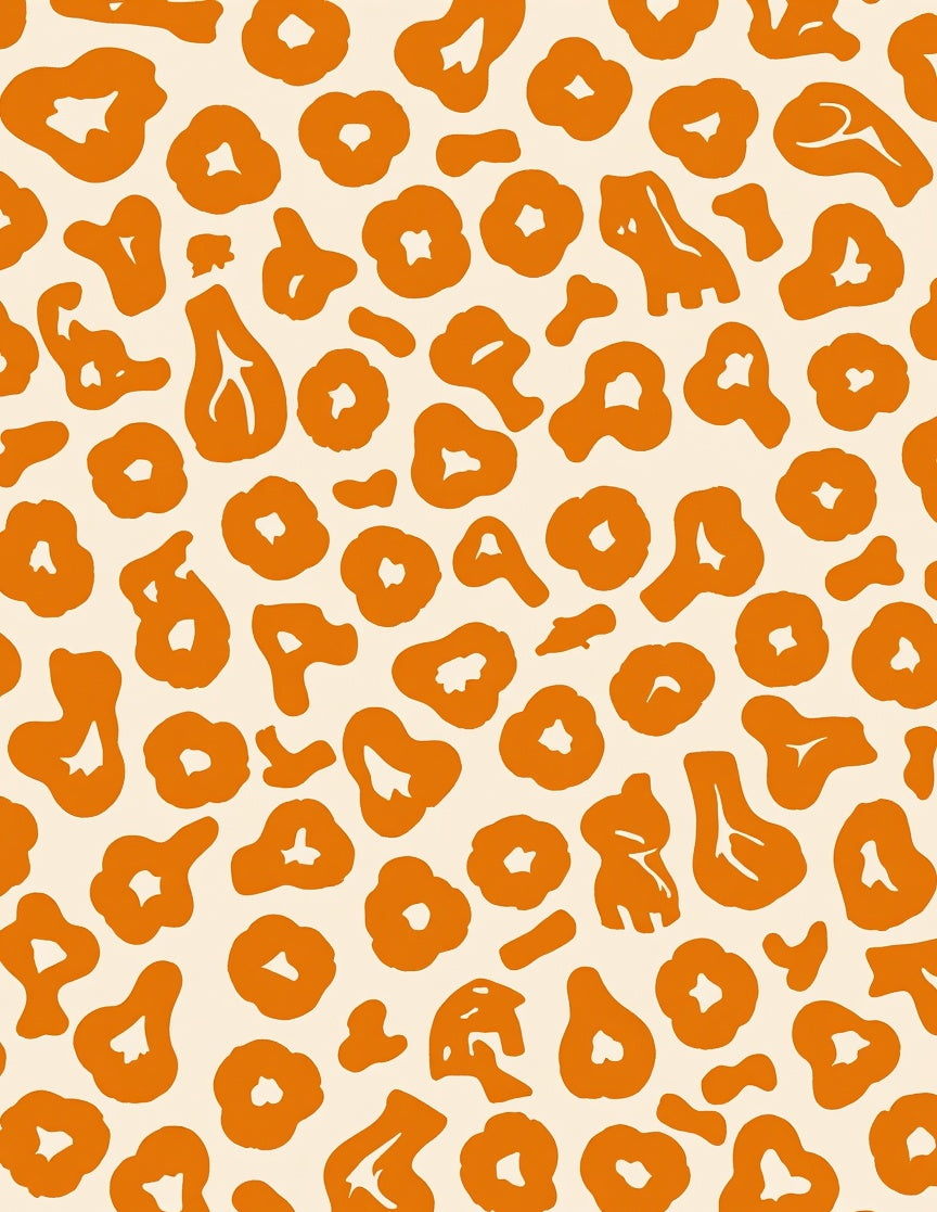 Orange Abstract Animal Print Pattern Rug